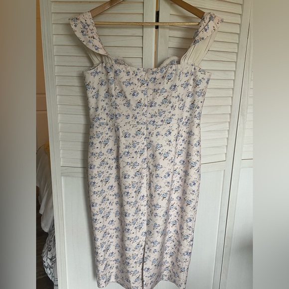 Lavish Alice Bardot Floral Cowl Neck Off Shoulder Cocktail Dress - Picture 6 of 15